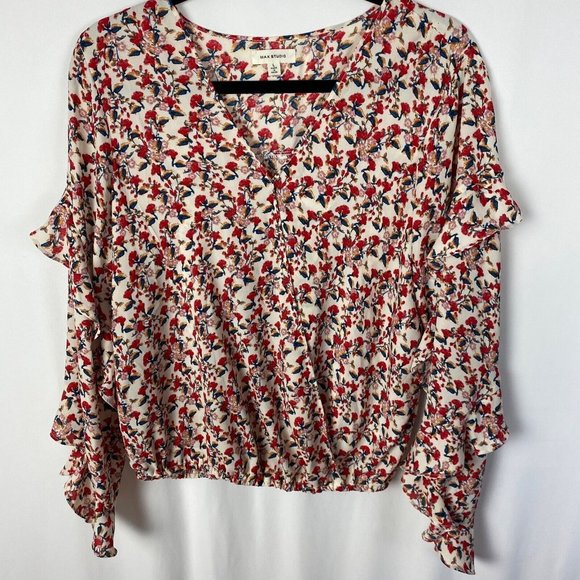 Max Studio Emma G & Collective Concepts Blouse Top LOT of 3 Size Large Floral - Picture 4 of 4